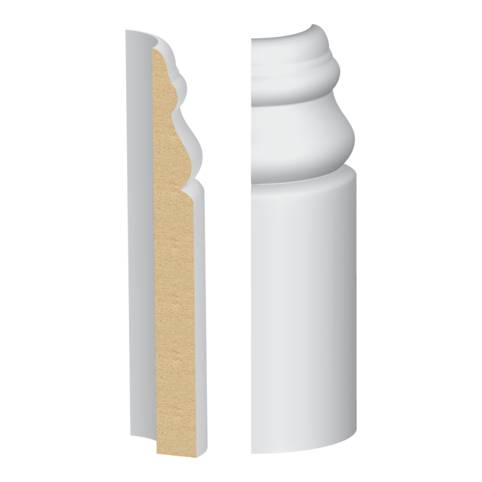 2584020884.png Bullnose Corner Victorian MDF Baseboard 9/16" x 5-1/4" - Image 1